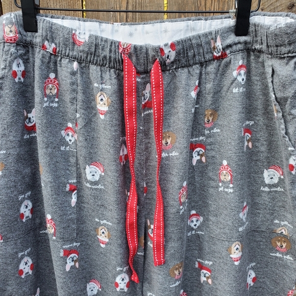 Joyspun Flannel Pajama Pants XL Cute Winter Dogs - Picture 2 of 12